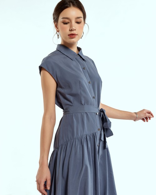 SIXDO Woven Flared Dress for Women
